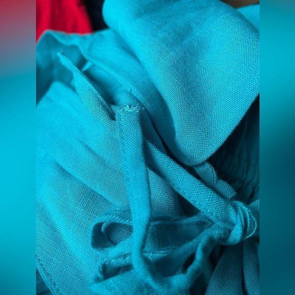 Cupshe NWT Turquoise V-Neck Dress w/ Open Back & Lace Up Ties on Sides (Small) - Picture 9 of 16